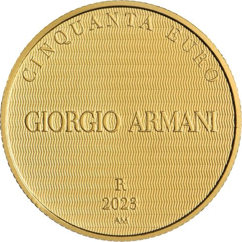 50 Euro Italien 2023 Giorgio Armani Goldmünze Stempelglanz