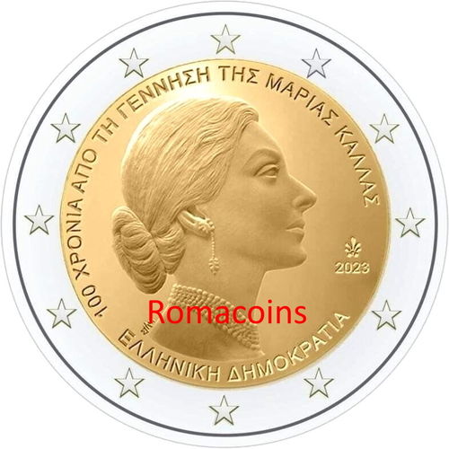 2 Euro Commemorative Coin Greece 2023 Maria Callas Unc