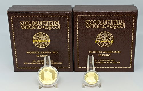 Vaticano 20 + 50 Euro 2023 Oro Fondo Specchio Proof