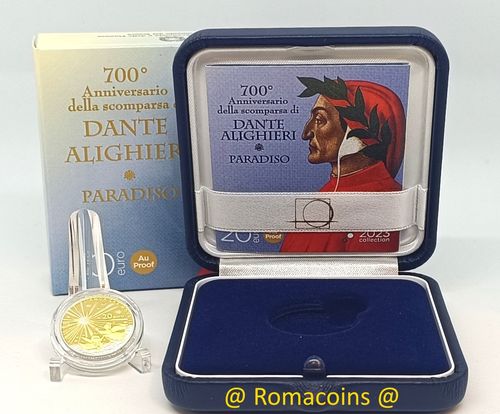 20 Euro Gold Italien 2023 Dante Alighieri Paradise Sehr Selten