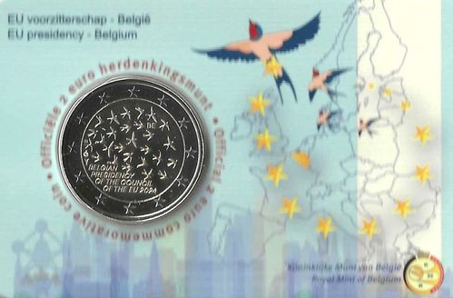 Coincard Belgien 2024 Präsidentschaft Europäischen Rates Zufällig Sprache