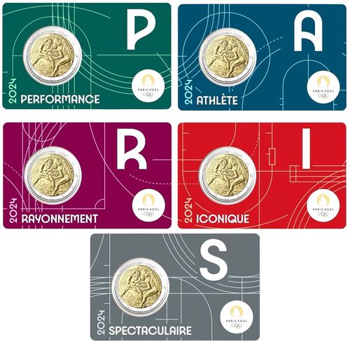 5 Coincard Francia 2024 Olimipiadi Parigi 2024 Fdc