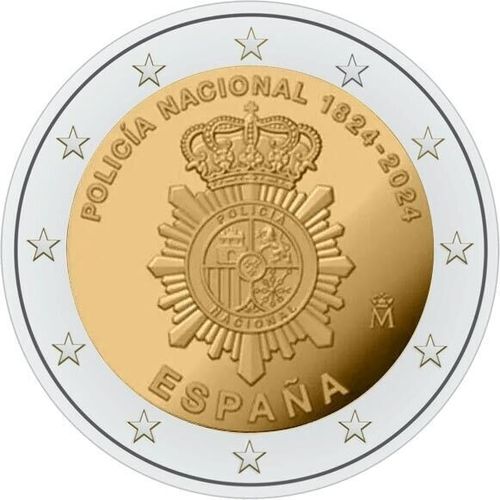 2 Euros Conmemorativos 2024 España 200 Años Policía Nacional