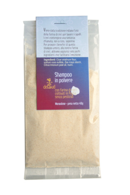 Powdered shampoo made from chickpea flour