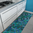 Tappeto Passatoia Salotto Cucina Bagno Lavabile Antiscivolo Moderno Geometrico Verde Acqua - MOD5002