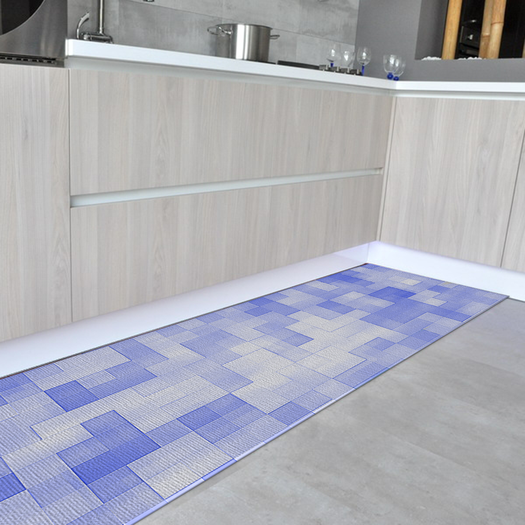 Tappeto Passatoia Salotto Cucina Bagno Lavabile Antiscivolo Moderno Geometrico Lilla - MOD5012