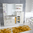 Tappeto Salotto Cucina Bagno Lavabile Antiscivolo Moderno Geometrico Astratto Giallo Oro - MOD5030