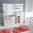 Tappeto Salotto Cucina Bagno Lavabile Antiscivolo Moderno Geometrico Astratto Rosso - MOD5033