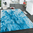 Tappeto Salotto Cucina Bagno Lavabile Antiscivolo Moderno Geometrico Astratto Azzurro - MOD5039