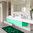 Tappeto Passatoia  Salotto Cucina Bagno Lavabile Antiscivolo Moderno Astratto Verde - MOD5073