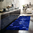 Tappeto Passatoia  Salotto Cucina Bagno Lavabile Antiscivolo Moderno Quadrato Blu- MOD5086