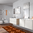 Tappeto Salotto Cucina Bagno Lavabile Antiscivolo Moderno Geometrico Floreale Arancio - MOD5156