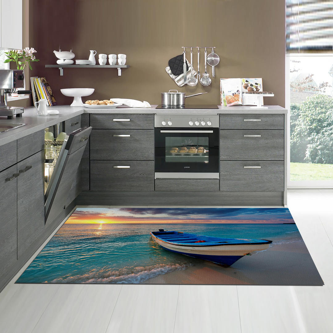 Tappeto Passatoia Salotto Cucina Bagno Lavabile Antiscivolo Stampa Digitale Navi - NAV0013