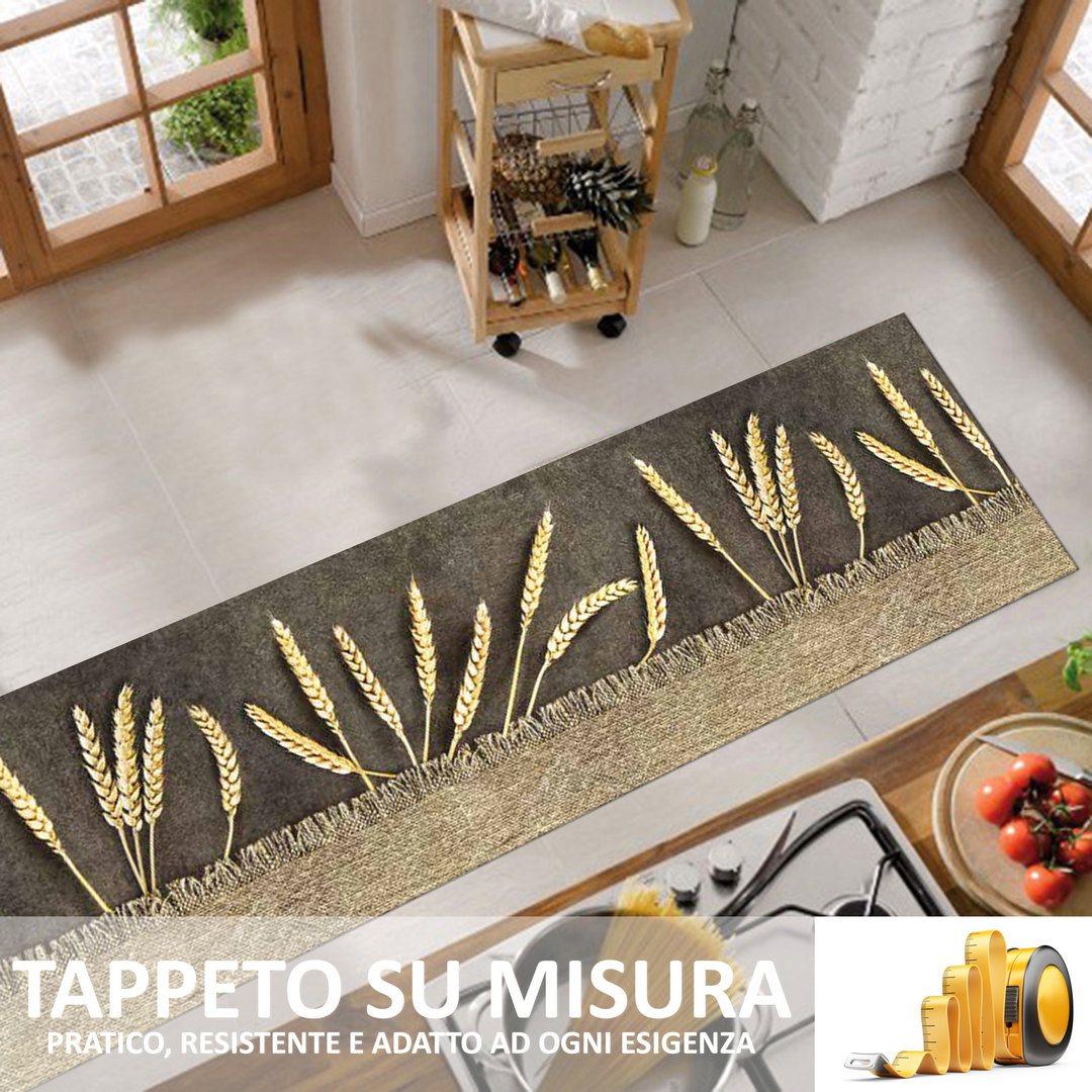 PERSONAL - Tappeto Passatoia Cucina Antiscivolo Stampa Digitale Taglio su Misura - CHICCO D'ORO