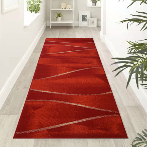 COLOR - Tappeto Passatoia Corsia Moderno Geometrico Elegante Sfumato Rosso - 3990 Red