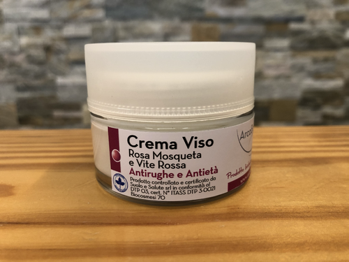 Crema viso nutriente Rosa Mosqueta, Vite Rossa e Olio di Argan 50ml