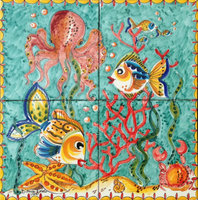 Pesci Coralli e Fondali Marini | Pannelli Murali di Ceramiche di Vietri