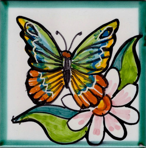 Piastrelle Ceramica - Piastrella Farfalla 06