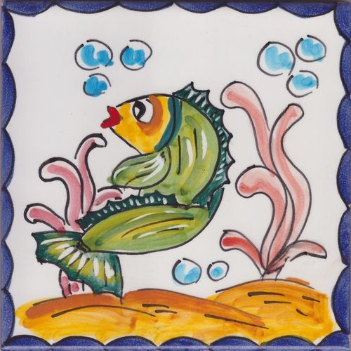Mattonella Vietrese in Ceramica - Piastrella Pesce 60