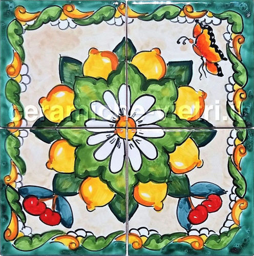 Pannello Quadrato in Ceramica Mosaico Mini Florea 20x20 cm