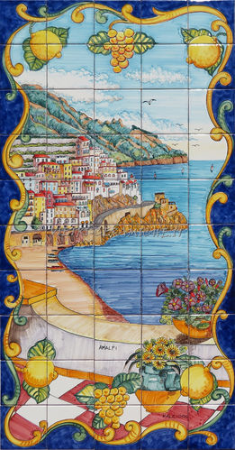 Pannello Verticale a Mosaico di Amalfi Blu 50x100 cm