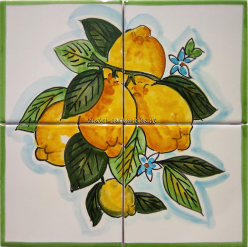 Mini Mosaico in Ceramica Frutta e Fiori Kaleidos 01 20x20 cm
