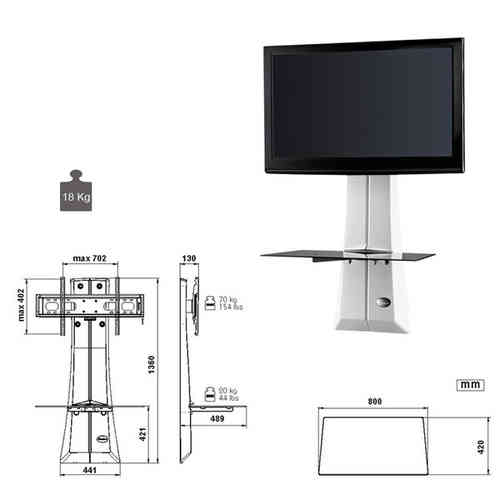 Suporte LCD 32-63" GHOST Design 1000 Branco Meliconi