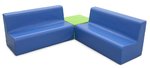 Conjunto de sofás com quadrado e 2 sofás duplos - 145x145x50 cm - Assento 25 cm
