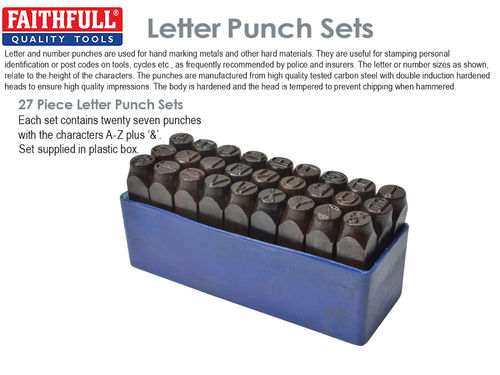 Faithfull 27 Letter Punch Set