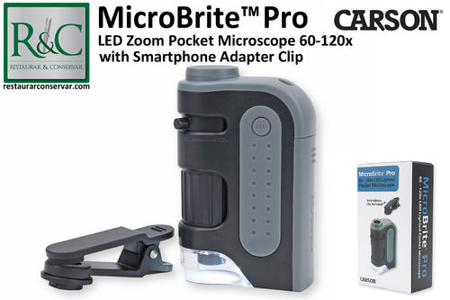 Carson MicroBrite Pro Pocket Microscope with Universal Spartphone Clip