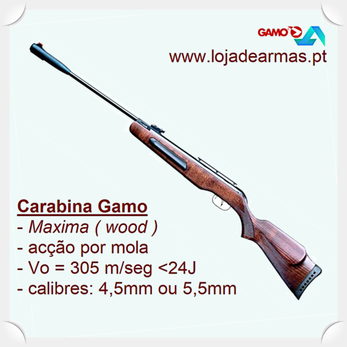 Gamo - Carabina Maxima - 4,5mm com visor VE3-9x 40mm WR- disponível por Prévia Encomenda