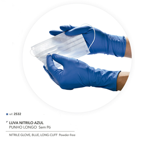 Rubber Gold-Disposable ambidextrous size M nitrile gloves long Cuf #2532 ( 1 pair )