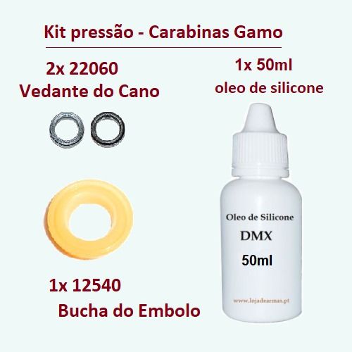 Gamo - Kit Pressão para carabinas - 2x 22060 + 1x 12540 + 50ml óleo silicone