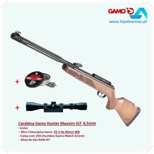 Gamo Hunter Maxxim IGT .177" - 2022 version - with riflescope VE3-9x 40mm wr