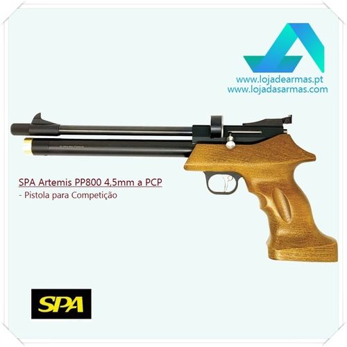 SPA Artemis PP800 Multitiro / Monotiro, Pistola PCP com carregador para 9 chumbos 4,5mm