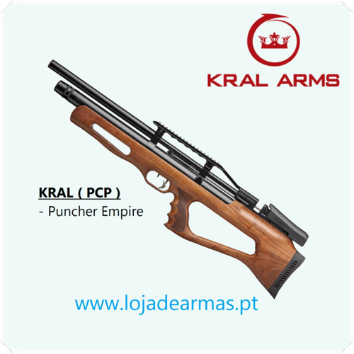 KRAL Puncher Empire - Carabina PCP 5,5mm coronha Nogueira Turca - disponível por Prévia Encomenda