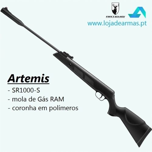 Artemis SR1000s Airgun .177, gás RAM spring, muzzle break silencer
