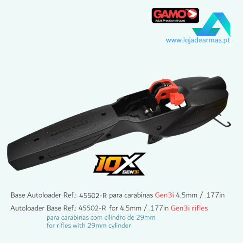 Base 29 Carregador Autoloader ref 45502-R p/ Gamo Replay 10 Gen3i - 4,5mm para carregador ref 45552