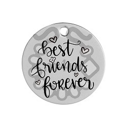 Pendente Inox 20mm "Best Friends Forever""