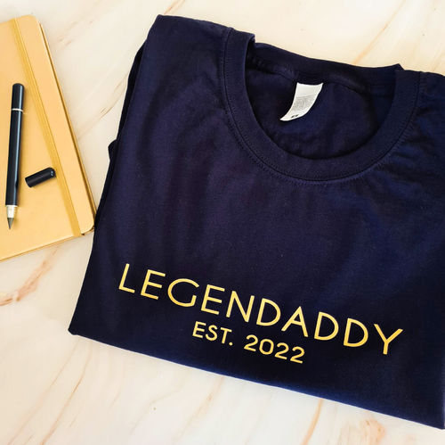 T-shirt Legendaddy personalizada com Data(s)