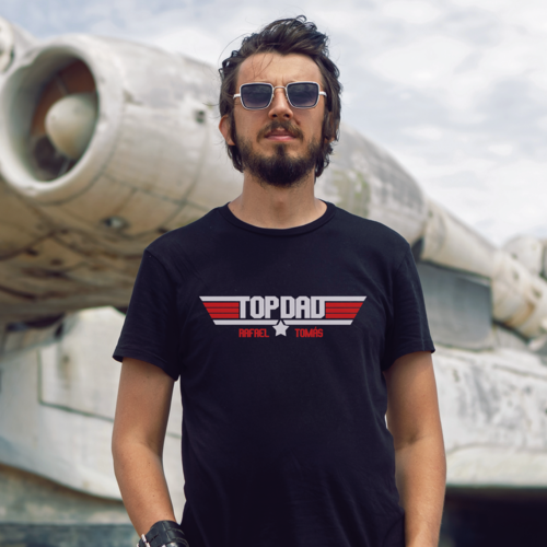 T-shirt TopDad personalizada com Nome(s)