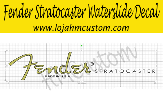 Fender stratocaster waterslide decal 65-67 Metallic Gold Logo 