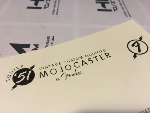 Fender Squier 51 Mojocaster Custom Headstock Logo Waterslide Decal