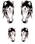 2 Kits Horse Head Vinyl Sticker