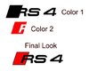 2 Audi RS 4 Car Brake Caliper Vinyl Sticker ( Custom Colors )