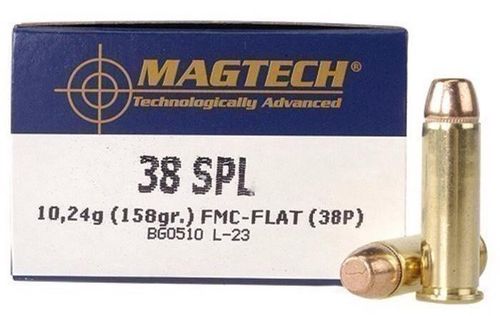 Caixa 50 Munições Magtech Cal.38Spl. FMJ Flat 158gr.