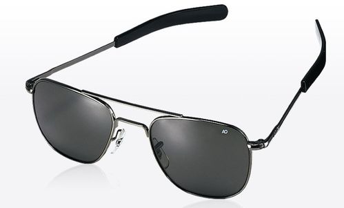 Óculos AO Original Pilot Black - Color Correct Grey Polycarbon Polarized - 52mm
