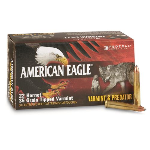 Caixa 50 Munições American Eagle Cal.22Hornet Tipped Varmint 35gr.