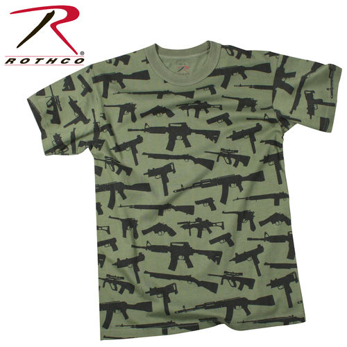 T-Shirt Rothco Vintage Guns OD Green