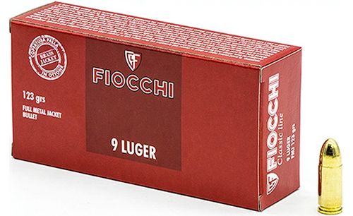 Caixa 50 Munições Fiocchi Classic Line Cal.9x19 FMJ 123gr.